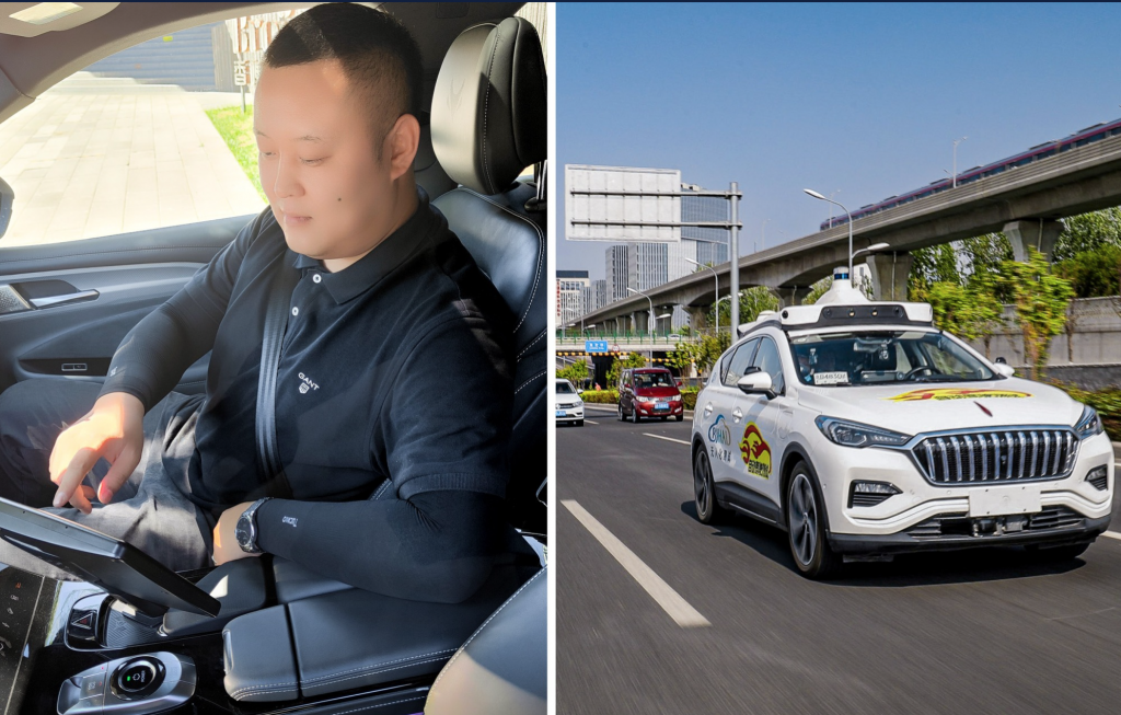 Robotaxi Monitor Rides in Beijing Cars